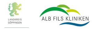 Logo Landkreis Göppingen und Logo Alb Fils Kliniken